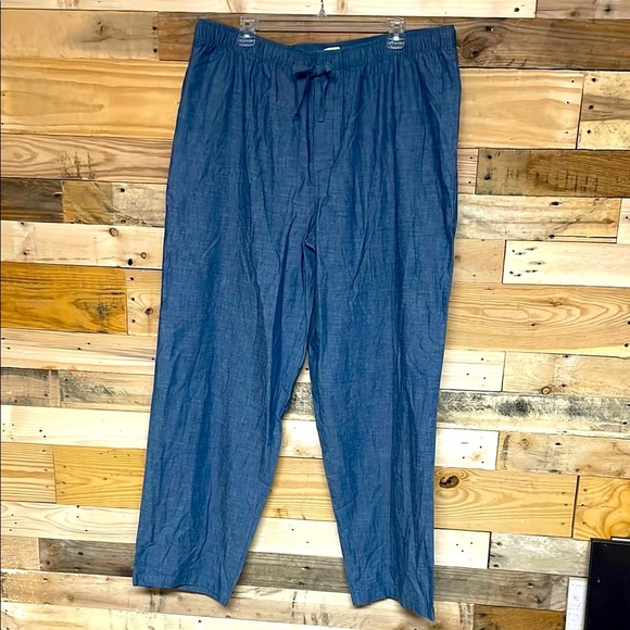 Lands' End size XLT (40/24) Denim Blue Elastic Waistband Draw String Pj Pants - Picture 1 of 10